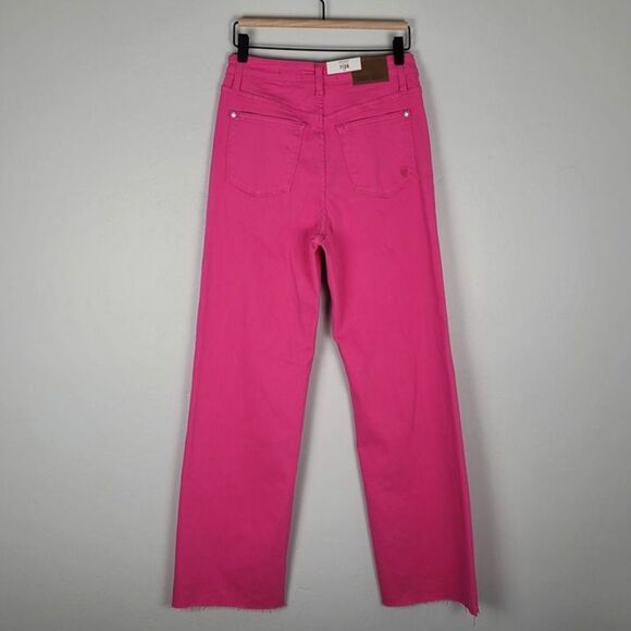 Judy Blue 90's Straight Leg Jeans High Waist Garment Dyed Hot Pink Size 7/28 NWT - Picture 3 of 12